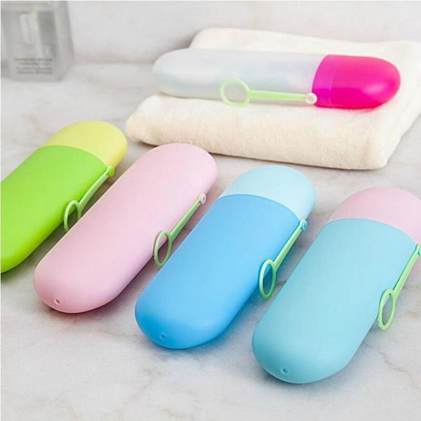 bath accessory set candy color toothbrush box dustproof holder travel hiking accessories household organizer case 1 pc